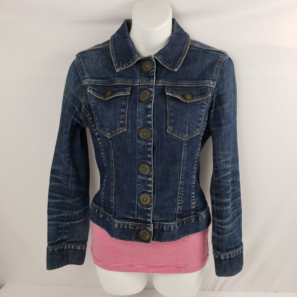 Harolds XS Blue Denim Jacket Vintage Jeans Fall Cotton Spandex Coat - Picture 3 of 16